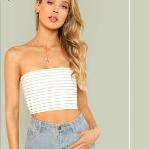 Lace up back tube top